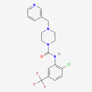 molecular formula C18H18ClF3N4O B4879495 N-[2-chloro-5-(trifluoromethyl)phenyl]-4-(3-pyridinylmethyl)-1-piperazinecarboxamide 