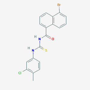 molecular formula C19H14BrClN2OS B4879504 5-bromo-N-{[(3-chloro-4-methylphenyl)amino]carbonothioyl}-1-naphthamide 