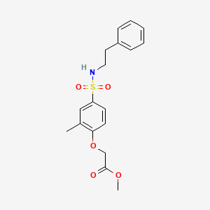 molecular formula C18H21NO5S B4879512 methyl (2-methyl-4-{[(2-phenylethyl)amino]sulfonyl}phenoxy)acetate 