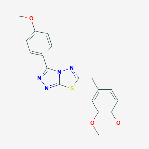 molecular formula C19H18N4O3S B487952 6-(3,4-Dimethoxybenzyl)-3-(4-methoxyphenyl)[1,2,4]triazolo[3,4-b][1,3,4]thiadiazole CAS No. 878429-58-4
