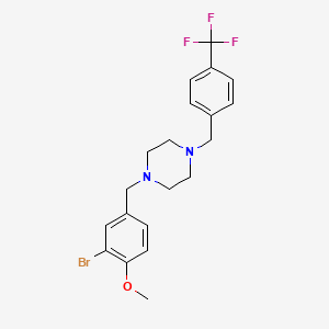molecular formula C20H22BrF3N2O B4879534 1-(3-bromo-4-methoxybenzyl)-4-[4-(trifluoromethyl)benzyl]piperazine 