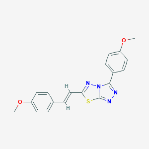 molecular formula C19H16N4O2S B487955 3-(4-Methoxyphenyl)-6-[2-(4-methoxyphenyl)vinyl][1,2,4]triazolo[3,4-b][1,3,4]thiadiazole CAS No. 895334-23-3