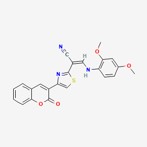 3-[(2,4-dimethoxyphenyl)amino]-2-[4-(2-oxo-2H-chromen-3-yl)-1,3-thiazol-2-yl]acrylonitrile