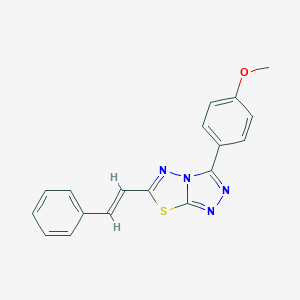 molecular formula C18H14N4OS B487956 3-(4-methoxyphenyl)-6-[(E)-2-phenylethenyl][1,2,4]triazolo[3,4-b][1,3,4]thiadiazole CAS No. 895334-15-3
