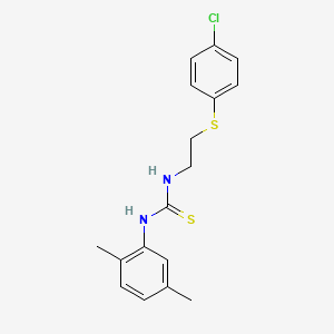 molecular formula C17H19ClN2S2 B4879562 N-{2-[(4-chlorophenyl)thio]ethyl}-N'-(2,5-dimethylphenyl)thiourea 