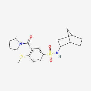 molecular formula C19H26N2O3S2 B4879581 N-bicyclo[2.2.1]hept-2-yl-4-(methylthio)-3-(1-pyrrolidinylcarbonyl)benzenesulfonamide 