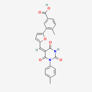 molecular formula C24H18N2O6 B4879613 4-methyl-3-(5-{[1-(4-methylphenyl)-2,4,6-trioxotetrahydro-5(2H)-pyrimidinylidene]methyl}-2-furyl)benzoic acid 
