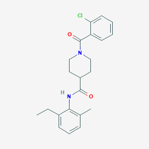 molecular formula C22H25ClN2O2 B4879615 1-(2-chlorobenzoyl)-N-(2-ethyl-6-methylphenyl)-4-piperidinecarboxamide 