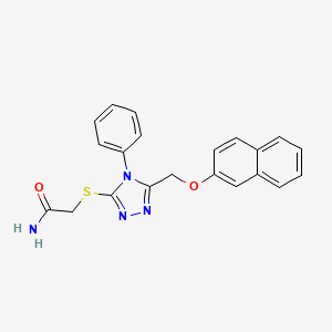 molecular formula C21H18N4O2S B4879653 2-({5-[(2-naphthyloxy)methyl]-4-phenyl-4H-1,2,4-triazol-3-yl}thio)acetamide 