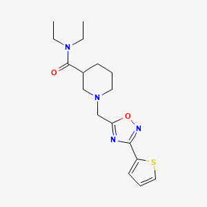 molecular formula C17H24N4O2S B4879665 N,N-diethyl-1-{[3-(2-thienyl)-1,2,4-oxadiazol-5-yl]methyl}-3-piperidinecarboxamide 