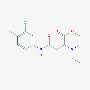 molecular formula C15H19ClN2O3 B4879677 N-(3-chloro-4-methylphenyl)-2-(4-ethyl-2-oxo-3-morpholinyl)acetamide 