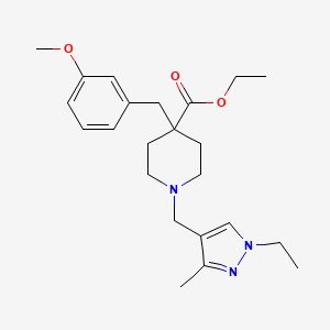 ethyl 1-[(1-ethyl-3-methyl-1H-pyrazol-4-yl)methyl]-4-(3-methoxybenzyl)-4-piperidinecarboxylate