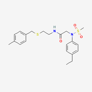 molecular formula C21H28N2O3S2 B4879688 N~2~-(4-ethylphenyl)-N~1~-{2-[(4-methylbenzyl)thio]ethyl}-N~2~-(methylsulfonyl)glycinamide 