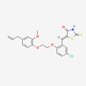 molecular formula C22H20ClNO4S2 B4879698 5-{2-[2-(4-allyl-2-methoxyphenoxy)ethoxy]-5-chlorobenzylidene}-2-thioxo-1,3-thiazolidin-4-one 