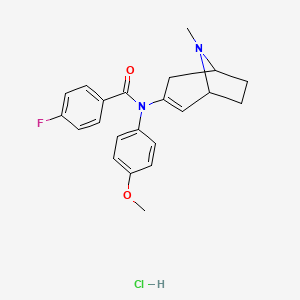 molecular formula C22H24ClFN2O2 B4879703 4-fluoro-N-(4-methoxyphenyl)-N-(8-methyl-8-azabicyclo[3.2.1]oct-2-en-3-yl)benzamide hydrochloride 