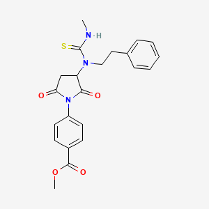 molecular formula C22H23N3O4S B4879710 methyl 4-{3-[[(methylamino)carbonothioyl](2-phenylethyl)amino]-2,5-dioxo-1-pyrrolidinyl}benzoate 