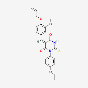 molecular formula C23H22N2O5S B4879733 5-[4-(allyloxy)-3-methoxybenzylidene]-1-(4-ethoxyphenyl)-2-thioxodihydro-4,6(1H,5H)-pyrimidinedione 