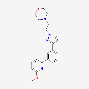 molecular formula C21H24N4O2 B4879763 4-(2-{3-[3-(6-methoxy-2-pyridinyl)phenyl]-1H-pyrazol-1-yl}ethyl)morpholine 
