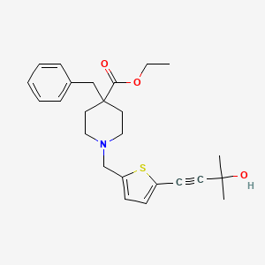 ethyl 4-benzyl-1-{[5-(3-hydroxy-3-methyl-1-butyn-1-yl)-2-thienyl]methyl}-4-piperidinecarboxylate