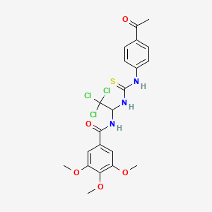 molecular formula C21H22Cl3N3O5S B4879778 N-[1-({[(4-acetylphenyl)amino]carbonothioyl}amino)-2,2,2-trichloroethyl]-3,4,5-trimethoxybenzamide CAS No. 303063-30-1