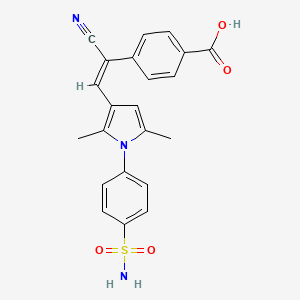 molecular formula C22H19N3O4S B4879797 4-(2-{1-[4-(aminosulfonyl)phenyl]-2,5-dimethyl-1H-pyrrol-3-yl}-1-cyanovinyl)benzoic acid 