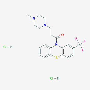 molecular formula C21H24Cl2F3N3OS B4879803 10-[3-(4-methyl-1-piperazinyl)propanoyl]-2-(trifluoromethyl)-10H-phenothiazine dihydrochloride 
