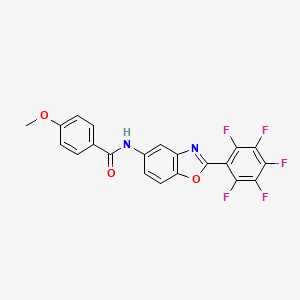 4-methoxy-N-[2-(pentafluorophenyl)-1,3-benzoxazol-5-yl]benzamide