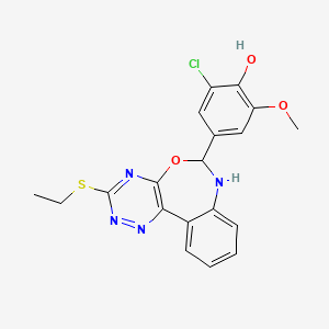 molecular formula C19H17ClN4O3S B4879818 2-chloro-4-[3-(ethylthio)-6,7-dihydro[1,2,4]triazino[5,6-d][3,1]benzoxazepin-6-yl]-6-methoxyphenol 