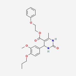 molecular formula C24H28N2O6 B4879847 2-phenoxyethyl 4-(3-methoxy-4-propoxyphenyl)-6-methyl-2-oxo-1,2,3,4-tetrahydro-5-pyrimidinecarboxylate 
