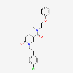 molecular formula C23H27ClN2O3 B4879867 1-[2-(4-chlorophenyl)ethyl]-N-methyl-6-oxo-N-(2-phenoxyethyl)-3-piperidinecarboxamide 