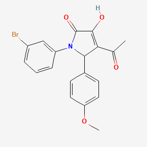 molecular formula C19H16BrNO4 B4879874 4-acetyl-1-(3-bromophenyl)-3-hydroxy-5-(4-methoxyphenyl)-1,5-dihydro-2H-pyrrol-2-one 