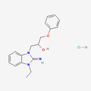 molecular formula C18H22ClN3O2 B4879876 1-(3-ethyl-2-imino-2,3-dihydro-1H-benzimidazol-1-yl)-3-phenoxy-2-propanol hydrochloride 