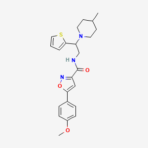 molecular formula C23H27N3O3S B4879896 5-(4-methoxyphenyl)-N-[2-(4-methyl-1-piperidinyl)-2-(2-thienyl)ethyl]-3-isoxazolecarboxamide 