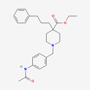 molecular formula C26H34N2O3 B4879899 ethyl 1-[4-(acetylamino)benzyl]-4-(3-phenylpropyl)-4-piperidinecarboxylate 