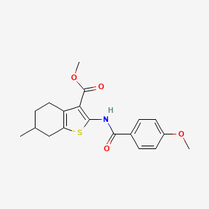molecular formula C19H21NO4S B4879911 methyl 2-[(4-methoxybenzoyl)amino]-6-methyl-4,5,6,7-tetrahydro-1-benzothiophene-3-carboxylate 