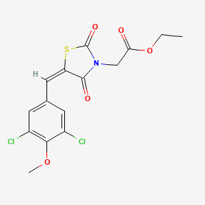 molecular formula C15H13Cl2NO5S B4879912 ethyl [5-(3,5-dichloro-4-methoxybenzylidene)-2,4-dioxo-1,3-thiazolidin-3-yl]acetate 