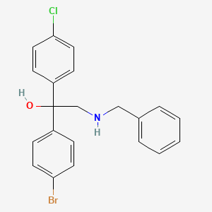 molecular formula C21H19BrClNO B4879921 2-(benzylamino)-1-(4-bromophenyl)-1-(4-chlorophenyl)ethanol 