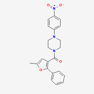 molecular formula C22H21N3O4 B4879926 1-(5-methyl-2-phenyl-3-furoyl)-4-(4-nitrophenyl)piperazine 