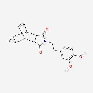 molecular formula C21H23NO4 B4879945 4-[2-(3,4-dimethoxyphenyl)ethyl]-4-azatetracyclo[5.3.2.0~2,6~.0~8,10~]dodec-11-ene-3,5-dione 
