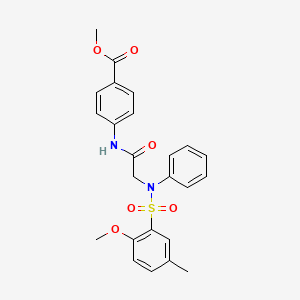molecular formula C24H24N2O6S B4879979 methyl 4-({N-[(2-methoxy-5-methylphenyl)sulfonyl]-N-phenylglycyl}amino)benzoate 