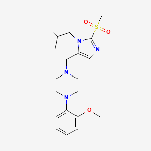 molecular formula C20H30N4O3S B4879985 1-{[1-isobutyl-2-(methylsulfonyl)-1H-imidazol-5-yl]methyl}-4-(2-methoxyphenyl)piperazine 