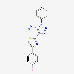 molecular formula C17H12FN5S B4879996 4-[4-(4-fluorophenyl)-1,3-thiazol-2-yl]-1-phenyl-1H-1,2,3-triazol-5-amine 
