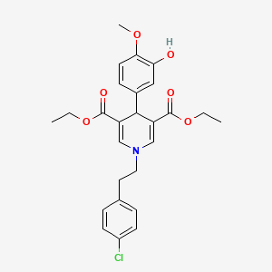 molecular formula C26H28ClNO6 B4879997 diethyl 1-[2-(4-chlorophenyl)ethyl]-4-(3-hydroxy-4-methoxyphenyl)-1,4-dihydro-3,5-pyridinedicarboxylate 