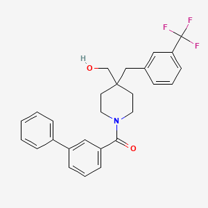 molecular formula C27H26F3NO2 B4880000 {1-(3-biphenylylcarbonyl)-4-[3-(trifluoromethyl)benzyl]-4-piperidinyl}methanol 