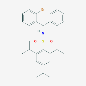 molecular formula C28H34BrNO2S B488001 N-[(2-bromophenyl)(phenyl)methyl]-2,4,6-triisopropylbenzenesulfonamide CAS No. 667895-49-0
