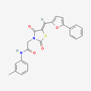 molecular formula C23H18N2O4S B4880010 2-{2,4-dioxo-5-[(5-phenyl-2-furyl)methylene]-1,3-thiazolidin-3-yl}-N-(3-methylphenyl)acetamide 