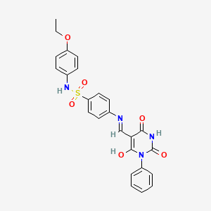 molecular formula C25H22N4O6S B4880029 N-(4-ethoxyphenyl)-4-{[(2,4,6-trioxo-1-phenyltetrahydro-5(2H)-pyrimidinylidene)methyl]amino}benzenesulfonamide 