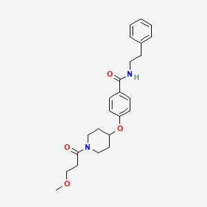 4-{[1-(3-methoxypropanoyl)-4-piperidinyl]oxy}-N-(2-phenylethyl)benzamide