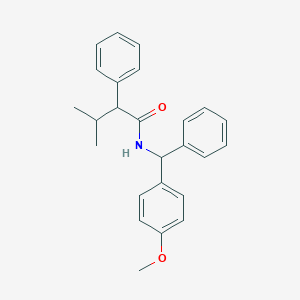 molecular formula C25H27NO2 B488007 N-[(4-methoxyphenyl)(phenyl)methyl]-3-methyl-2-phenylbutanamide CAS No. 667895-58-1