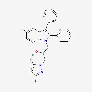 molecular formula C29H29N3O B4880081 1-(3,5-dimethyl-1H-pyrazol-1-yl)-3-(5-methyl-2,3-diphenyl-1H-indol-1-yl)-2-propanol 